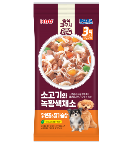 [DOG] 이나바 소고기와 녹황색채소 파우치 - 닭연골&닭가슴살