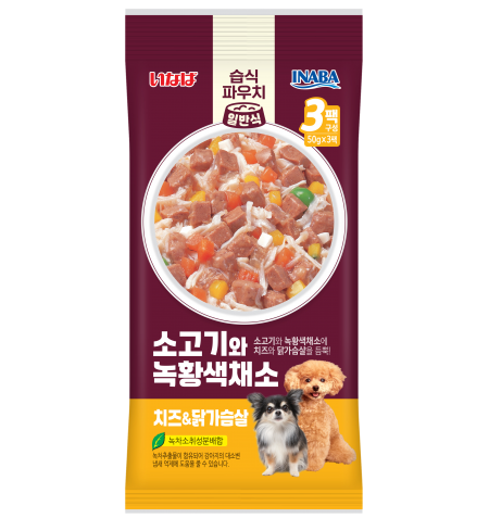 [DOG] 이나바 소고기와 녹황색채소 파우치 - 치즈&닭가슴살