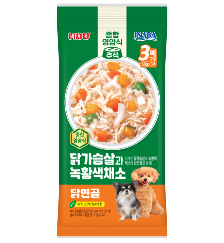 [DOG] 이나바 닭가슴살과 녹황색채소 파우치 - 닭연골