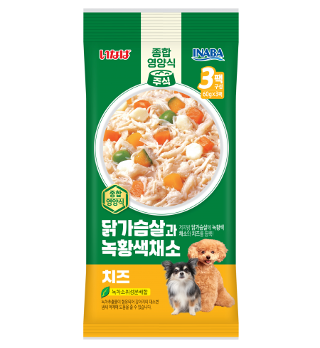 [DOG] 이나바 닭가슴살과 녹황색채소 파우치 - 치즈