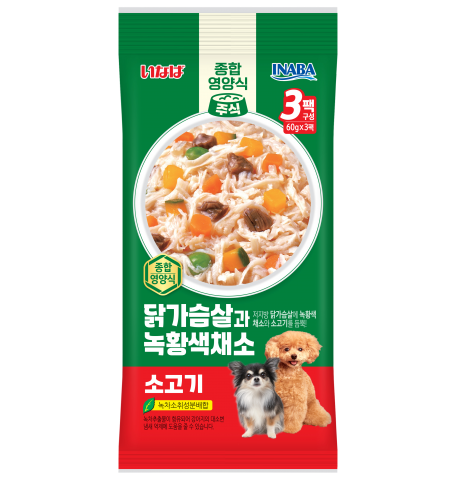 [DOG] 이나바 닭가슴살과 녹황색채소 파우치 - 소고기