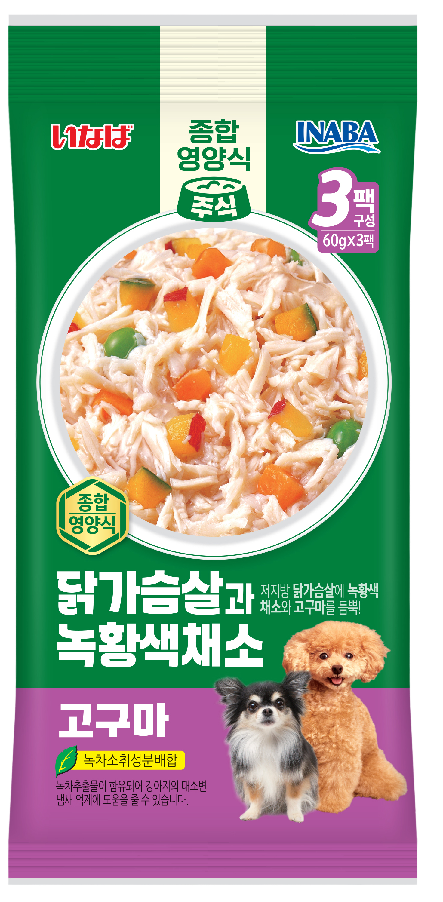 [DOG] 이나바 닭가슴살과 녹황색채소 파우치 - 고구마